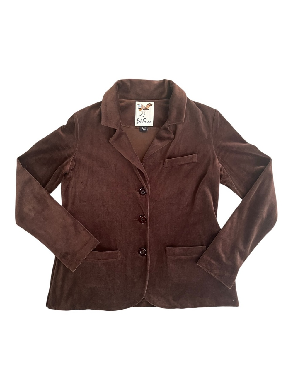 Lesley Evers Brown Velvet Blazer Women’s Size Extra Large